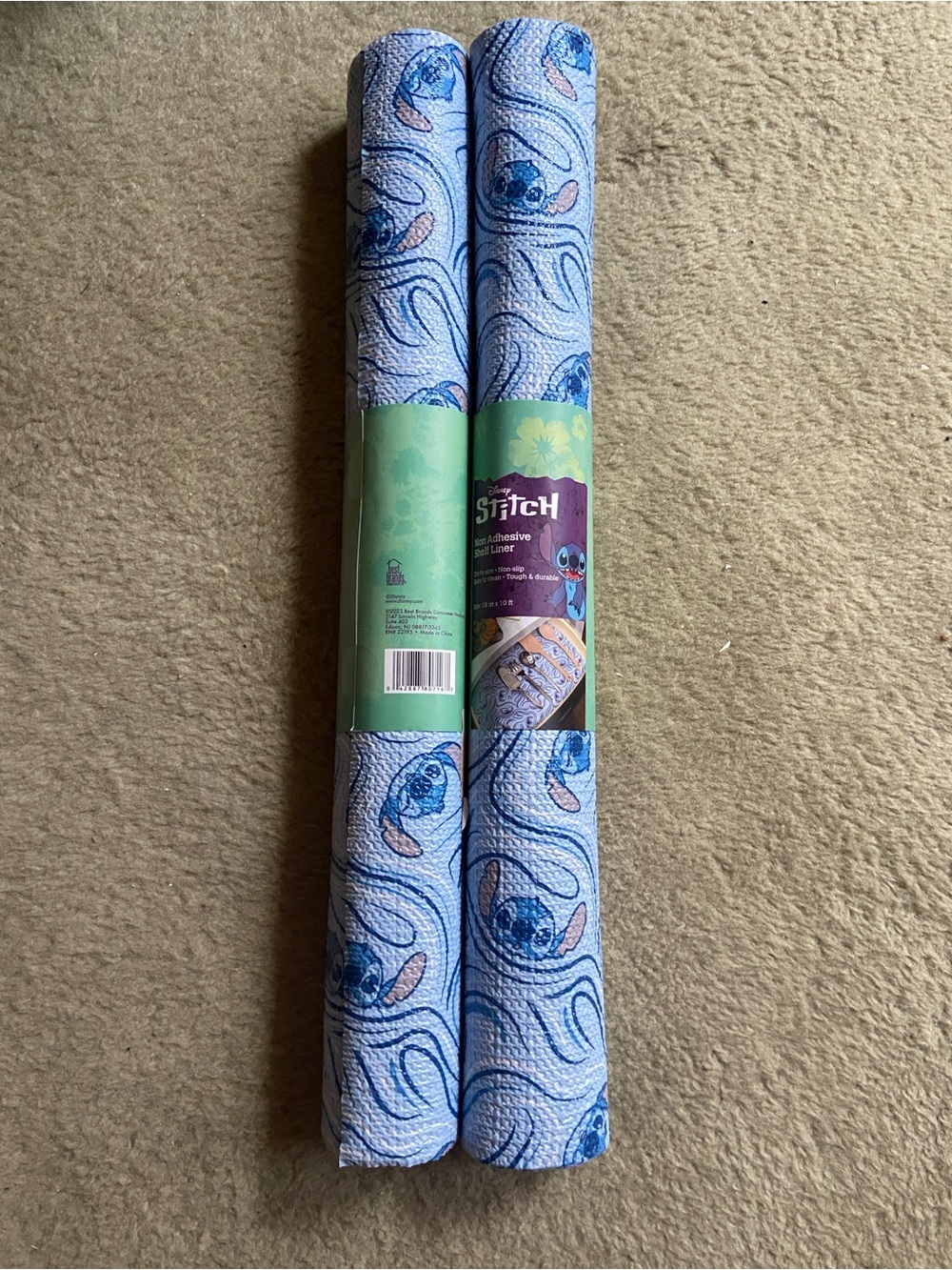 Disney Stitch Light Blue and Navy Patterned Drawer Liner Rolls